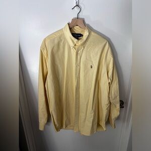 RALPH LAUREN Polo Men Blake Button Down 100% Cotton Yellow Long Sleeve Size XL